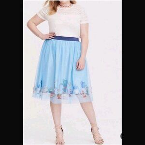 Torrid Her Universe Alice In Wonderland Tea Party Chiffon Skirt Disney Sz 26 NWT